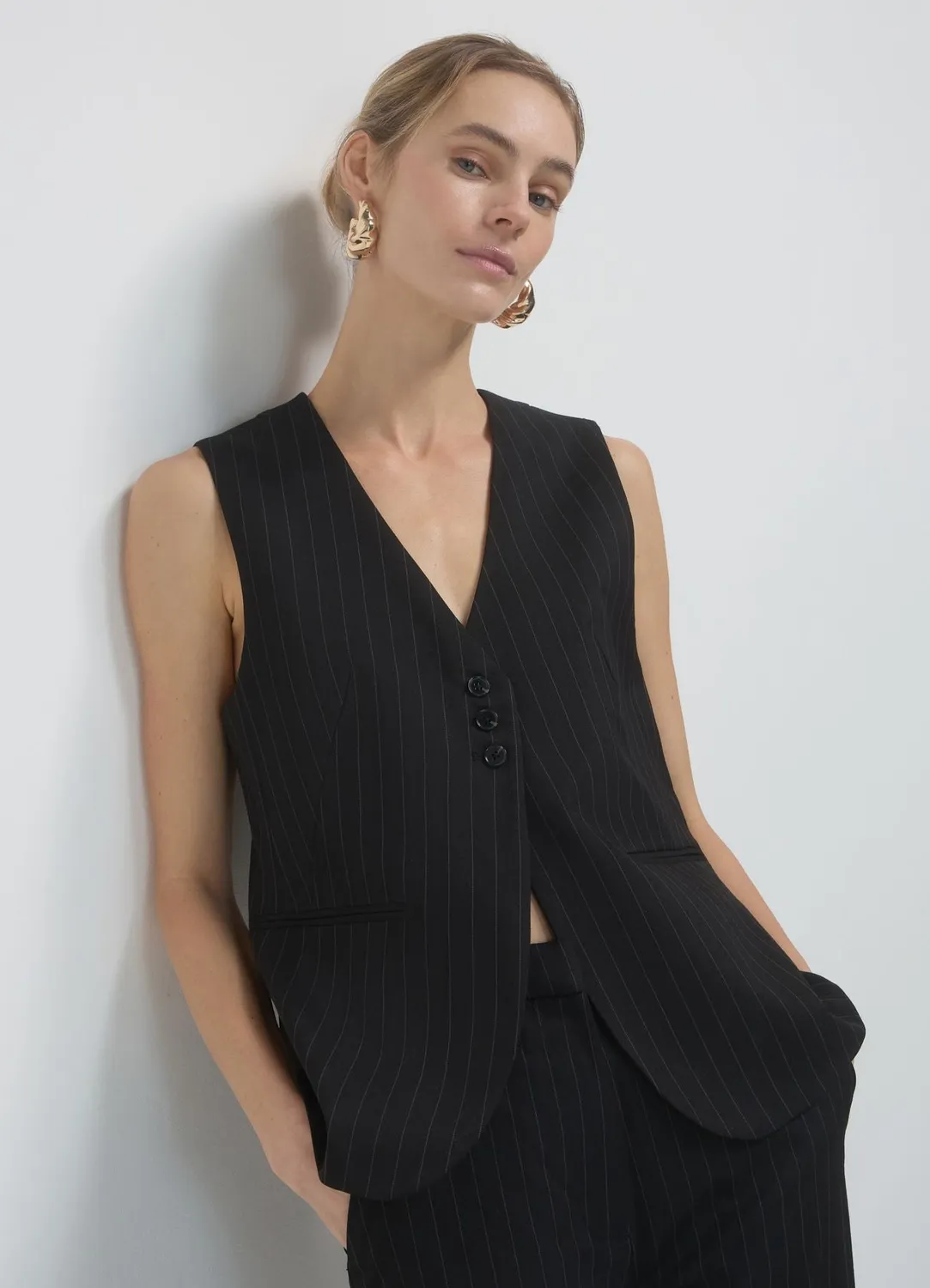 Calliope gilet rayé femme boutonnage haut