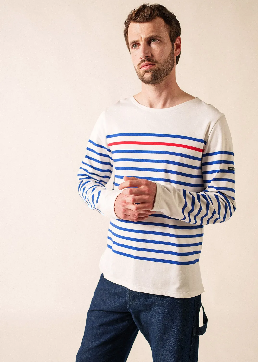 Saint James Naval marinière rouge coton XS-3XL