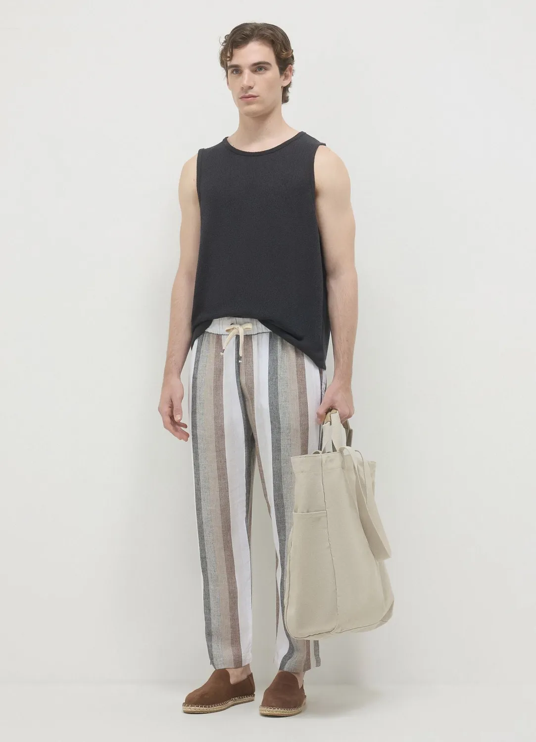 Calliope jogger rayé homme à cordon