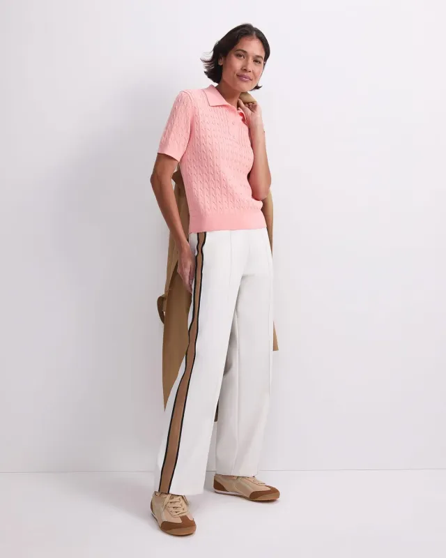 Sportscraft Chiffon Cable polo coton femme maille torsadée