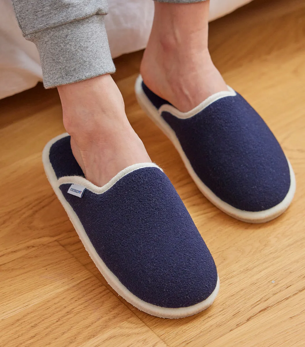 Cocorico Mules Marine Femme laine pointure 36-46