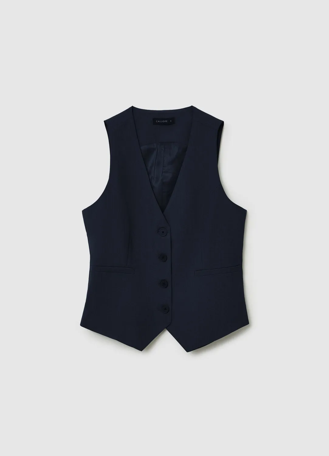 Calliope gilet uni femme col V boutons