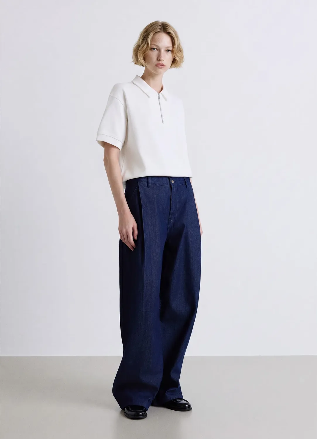Calliope polo femme zippé manches courtes uni