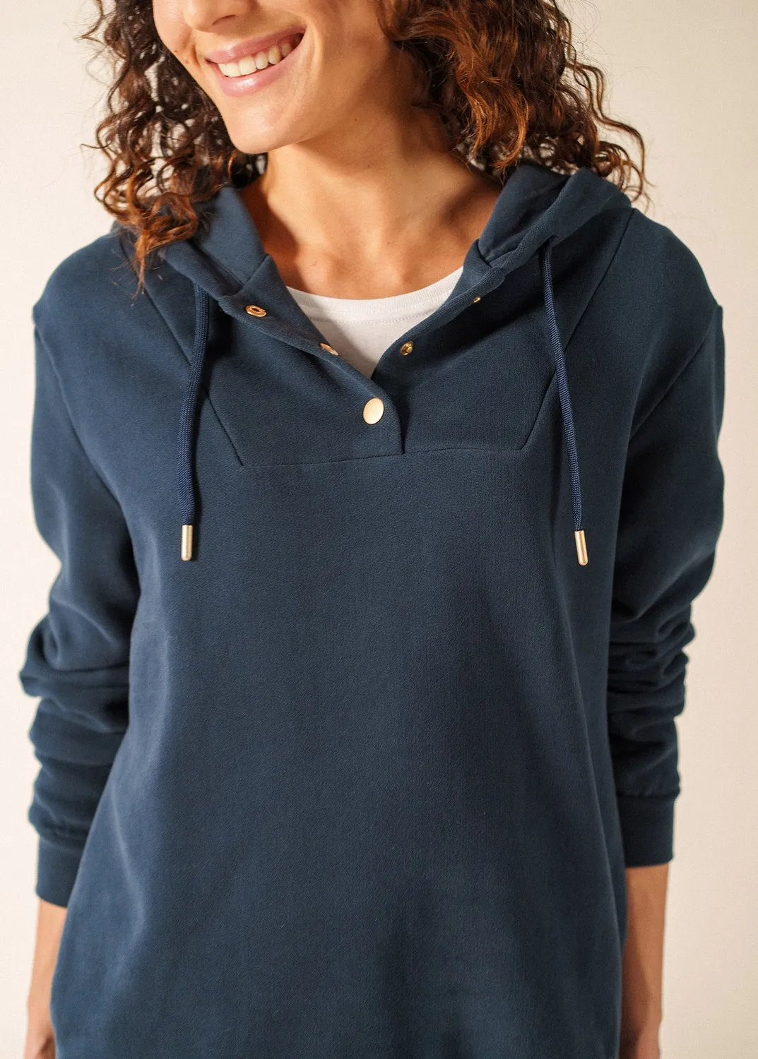 Saint James Adeline sweat amiral molleton coton