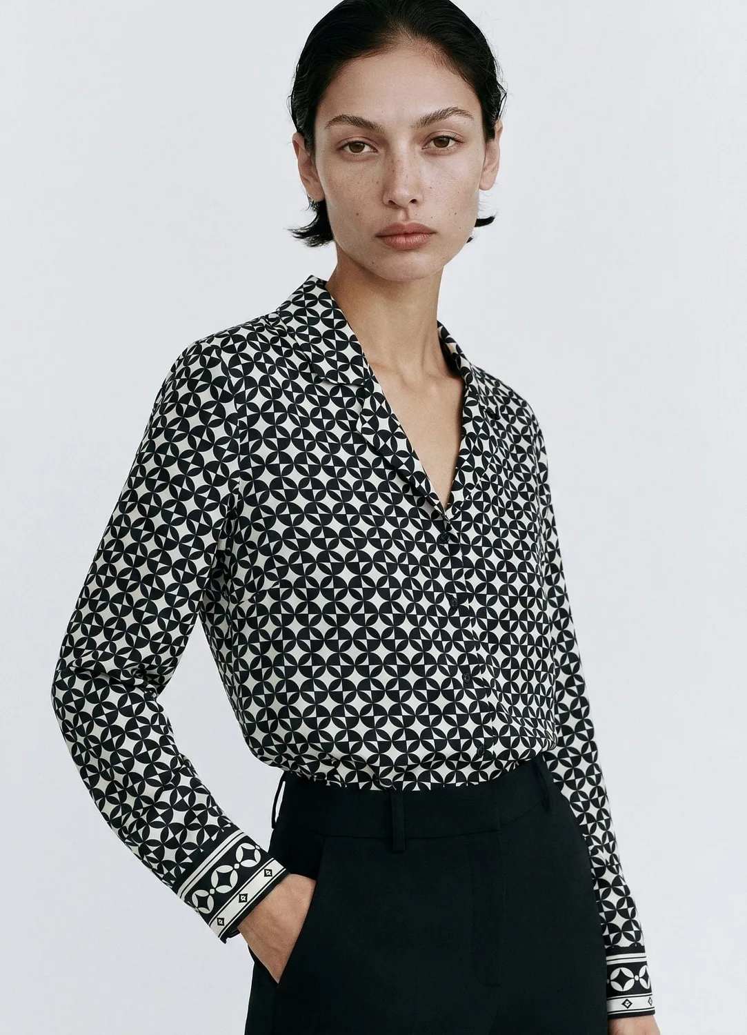 Calliope chemise bowling femme motif géométrique
