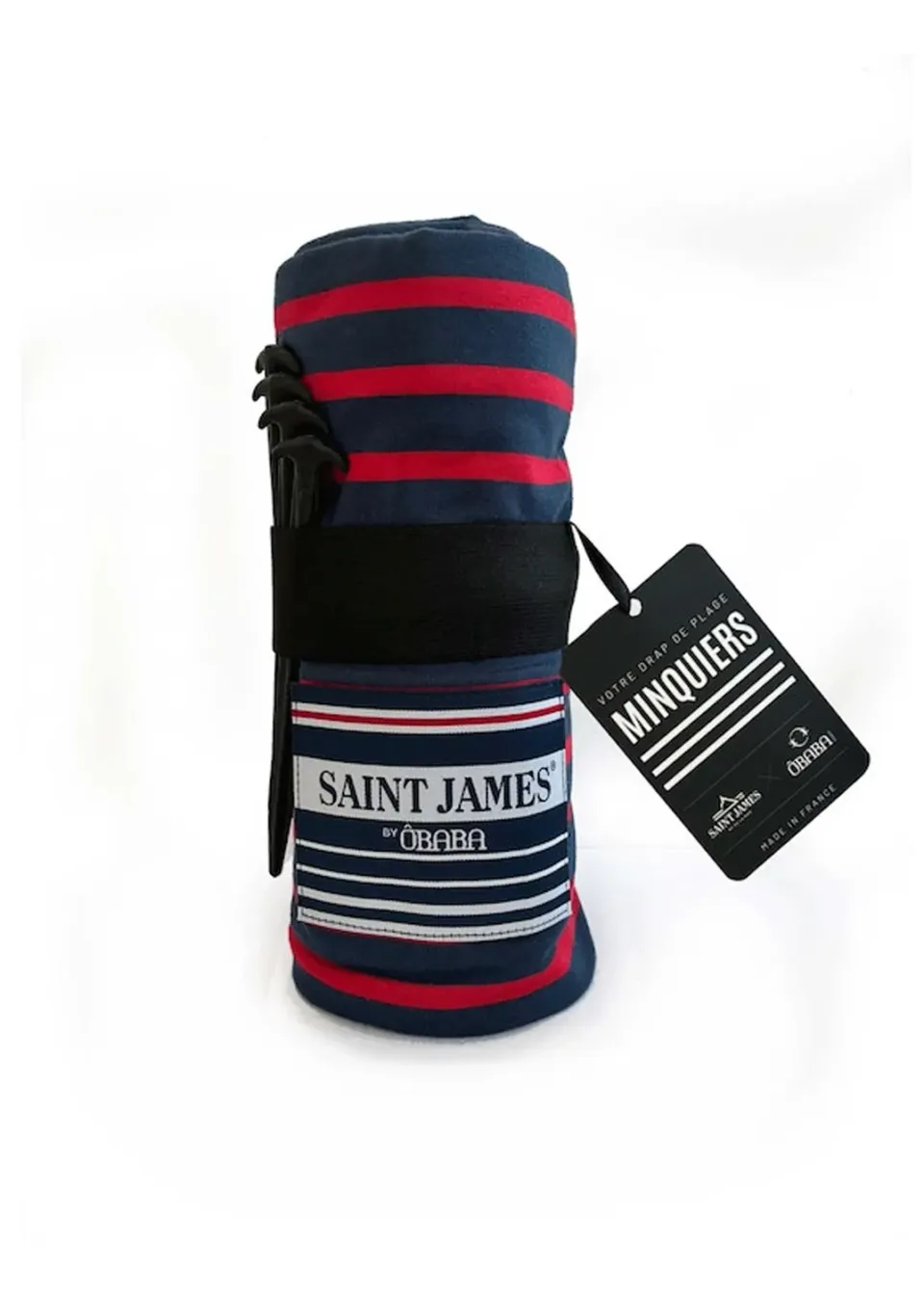 Saint James Obaba drap de plage XXL marine tulipe coton