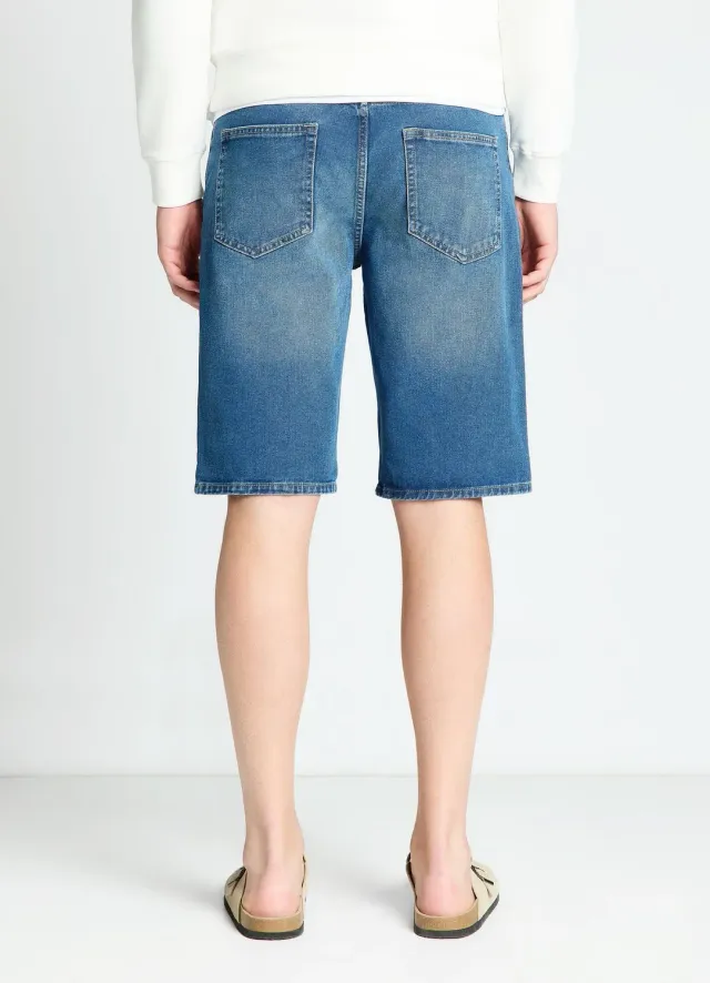 Calliope short jean homme 5 poches à revers denim