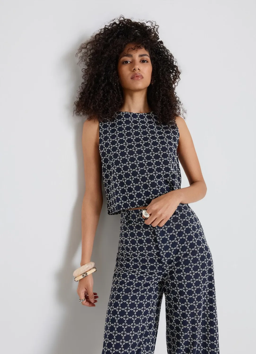 Calliope top sans manches motif all-over