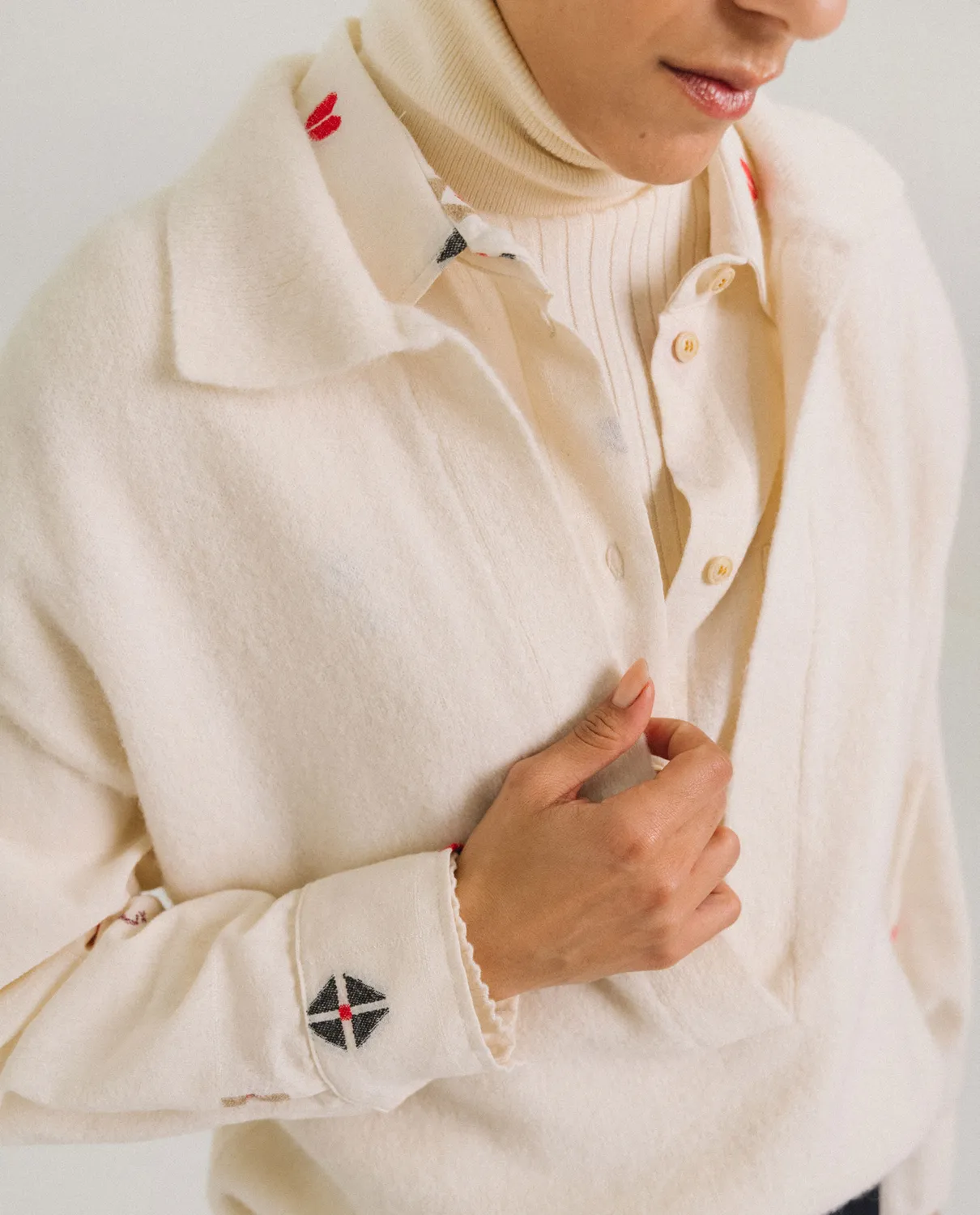 Tinsels Uxue Neige pull polo sans manches laine
