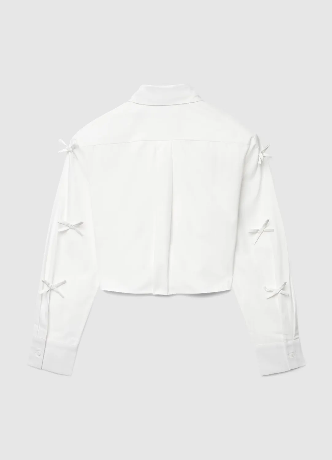 Calliope chemise crop nœuds femme boutons