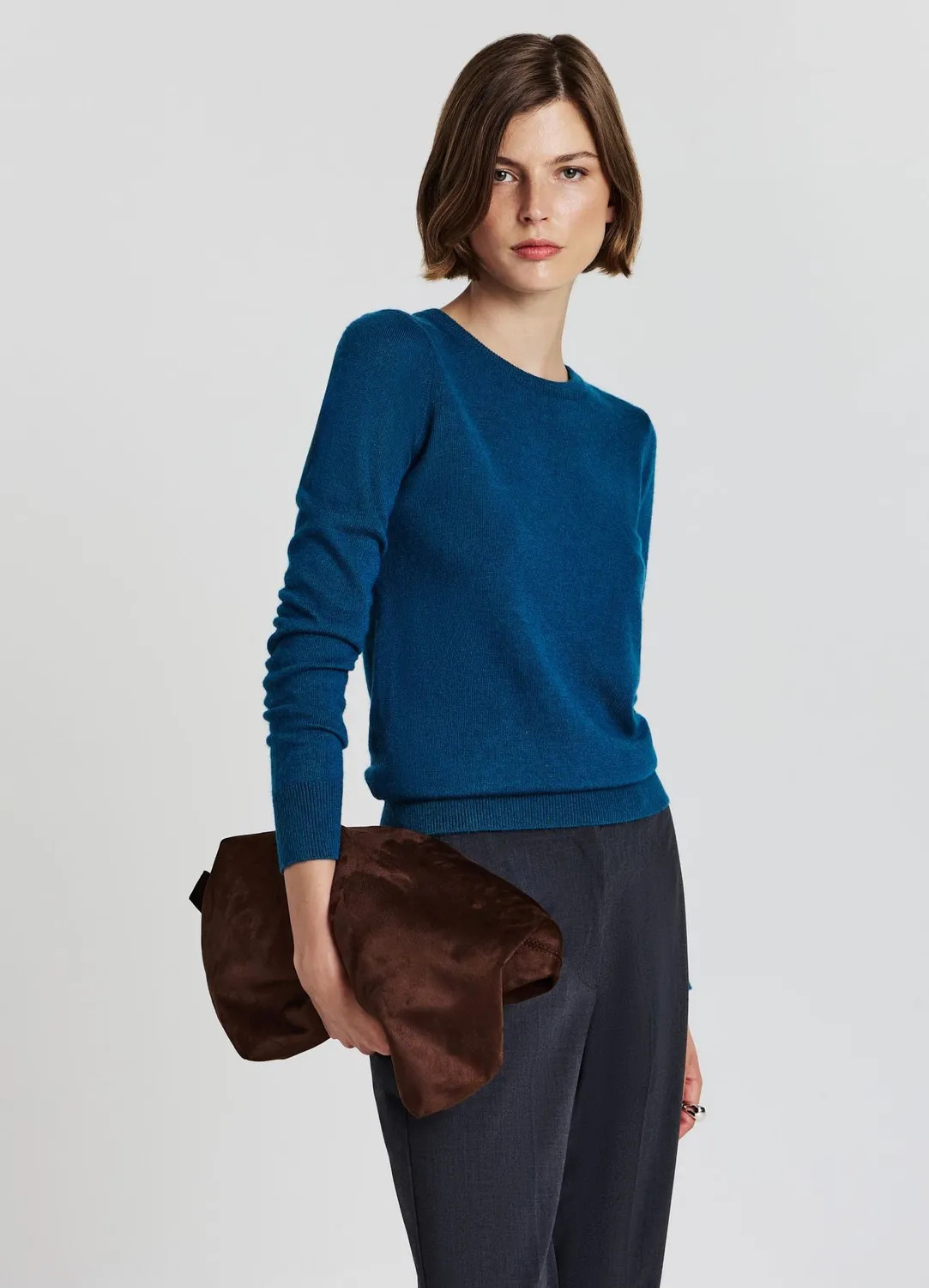 Calliope pull col rond femme uni maille fine