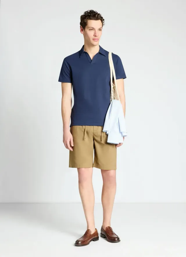 Calliope polo uni t-shirt homme col polo sans boutons
