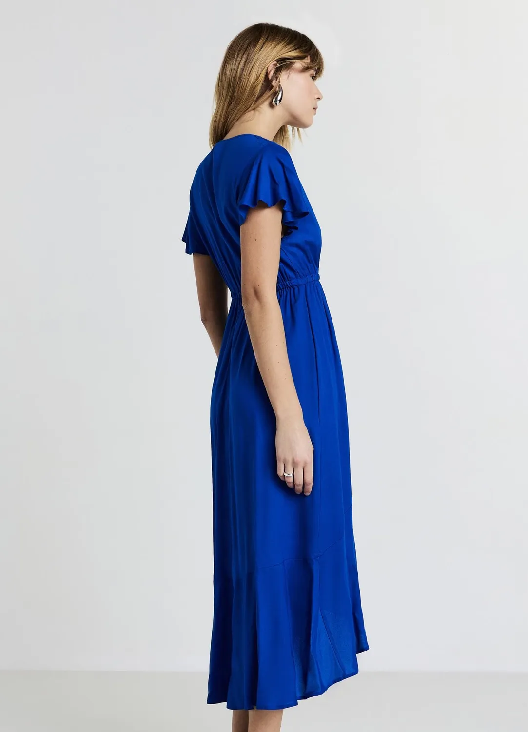 Calliope Atelier robe portefeuille volants manches courtes