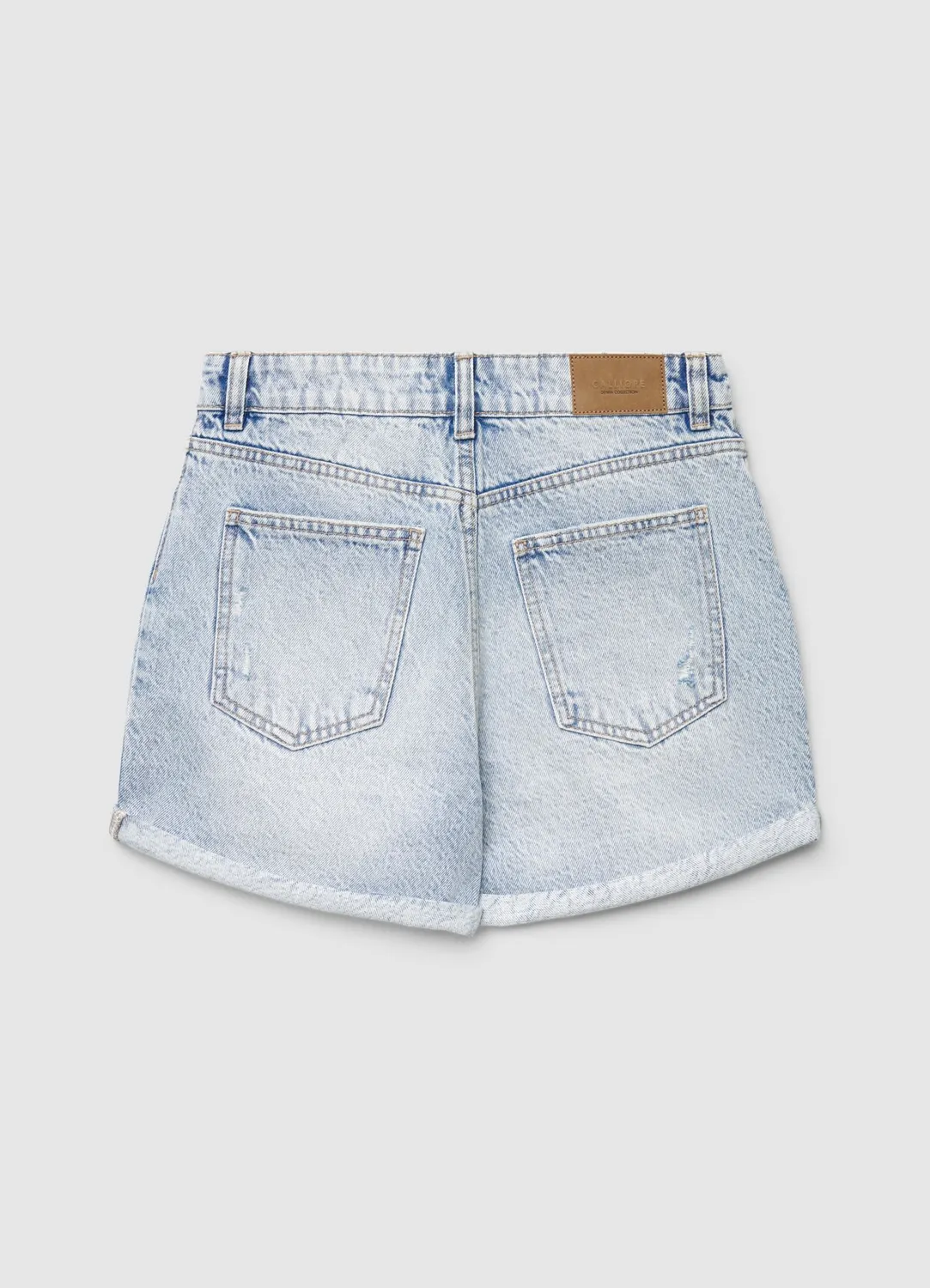 Calliope short mom taille haute revers femme uni
