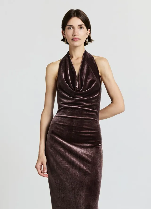 Calliope robe longue col drapé femme soirée