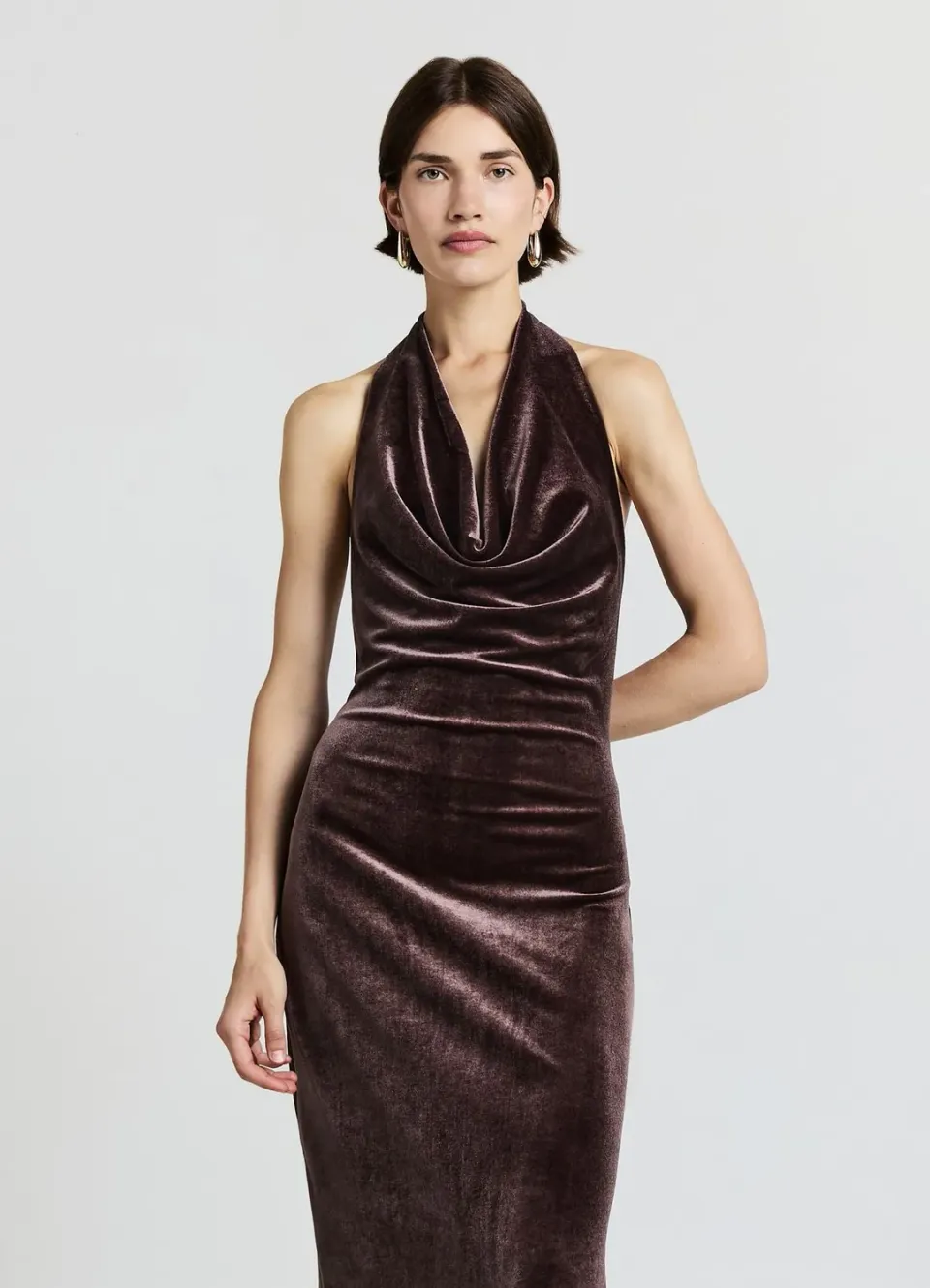 Calliope robe longue col drapé femme soirée