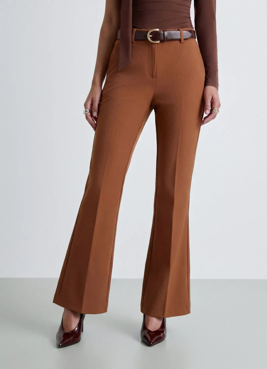 Calliope pantalon flare femme ceinture taille moyenne