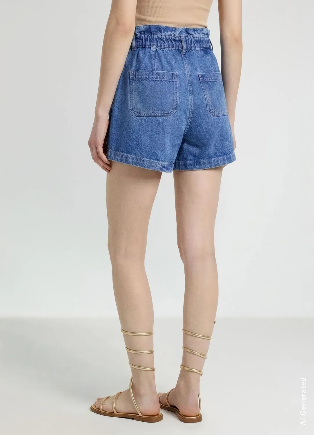 Calliope Shorts Jeans Paper Bag short femme taille haute