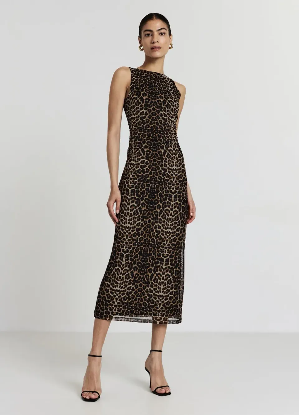 Calliope robe longue animalier sans manches femme