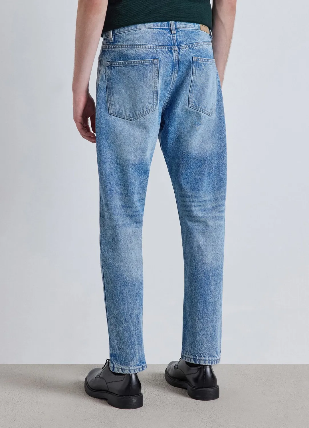 Calliope jean homme crop droit uni 5 poches