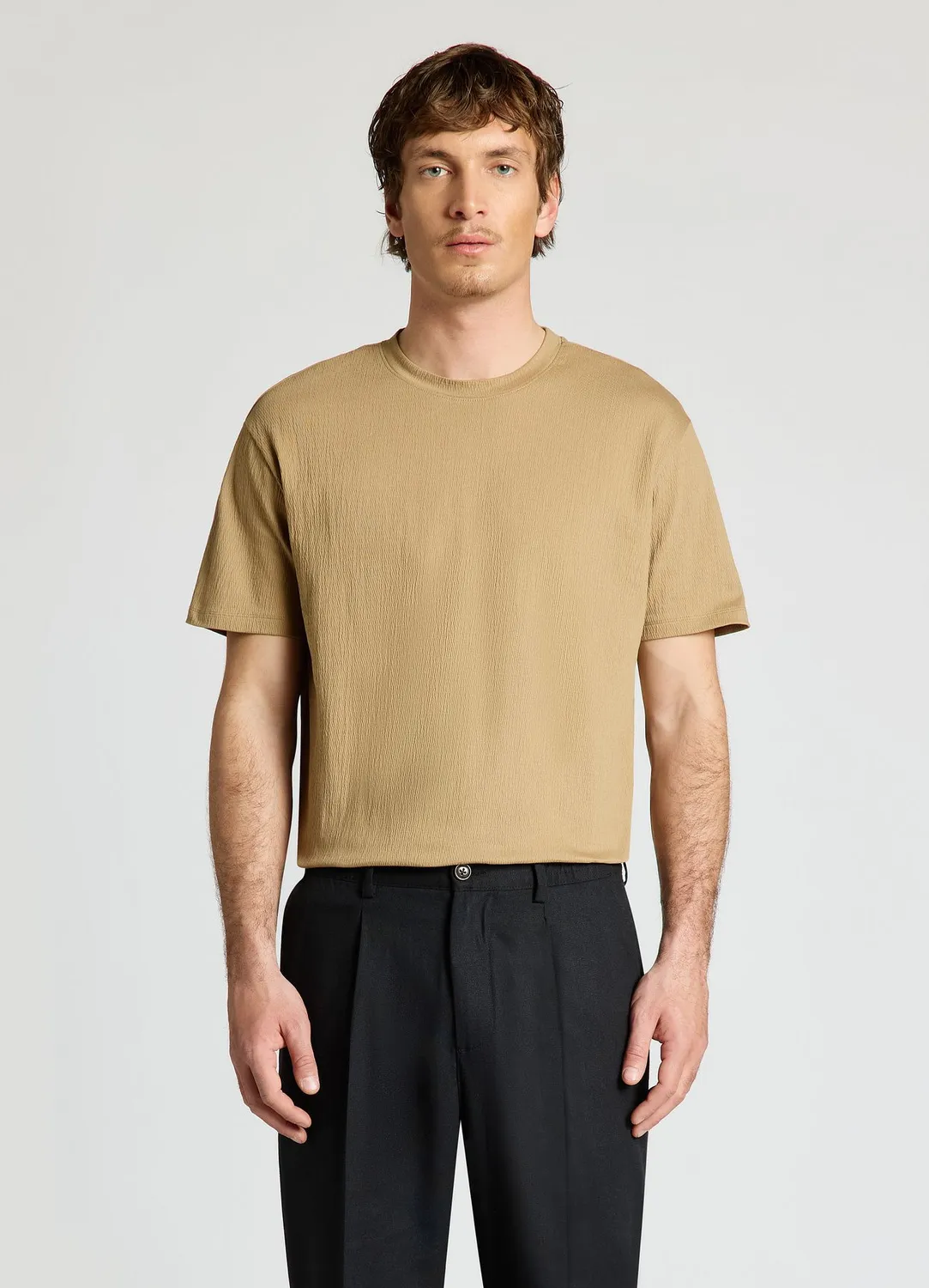 Calliope T-shirt homme uni col rond manches courtes