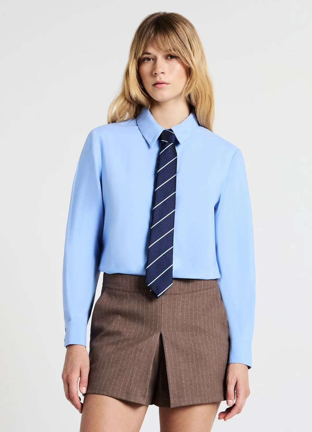 Calliope Chemisier Body Femme Uni Manches Longues Bureau