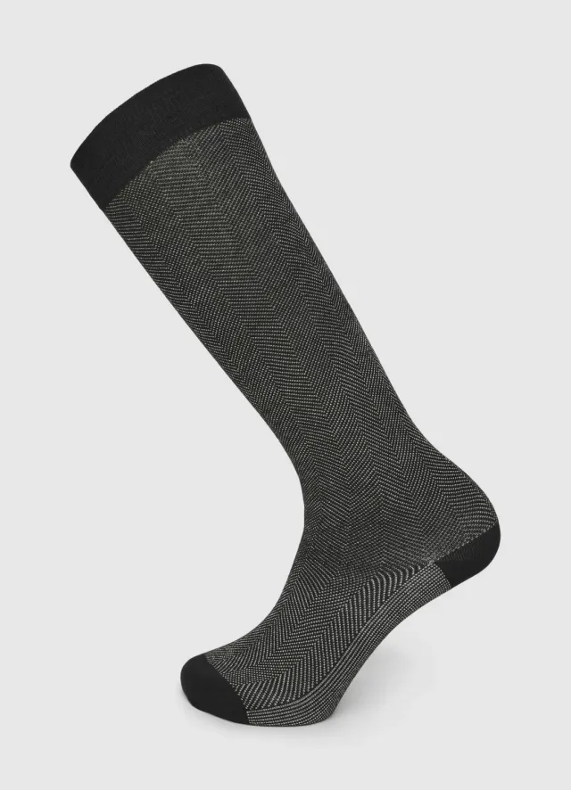 Calliope chaussettes hautes homme chevrons