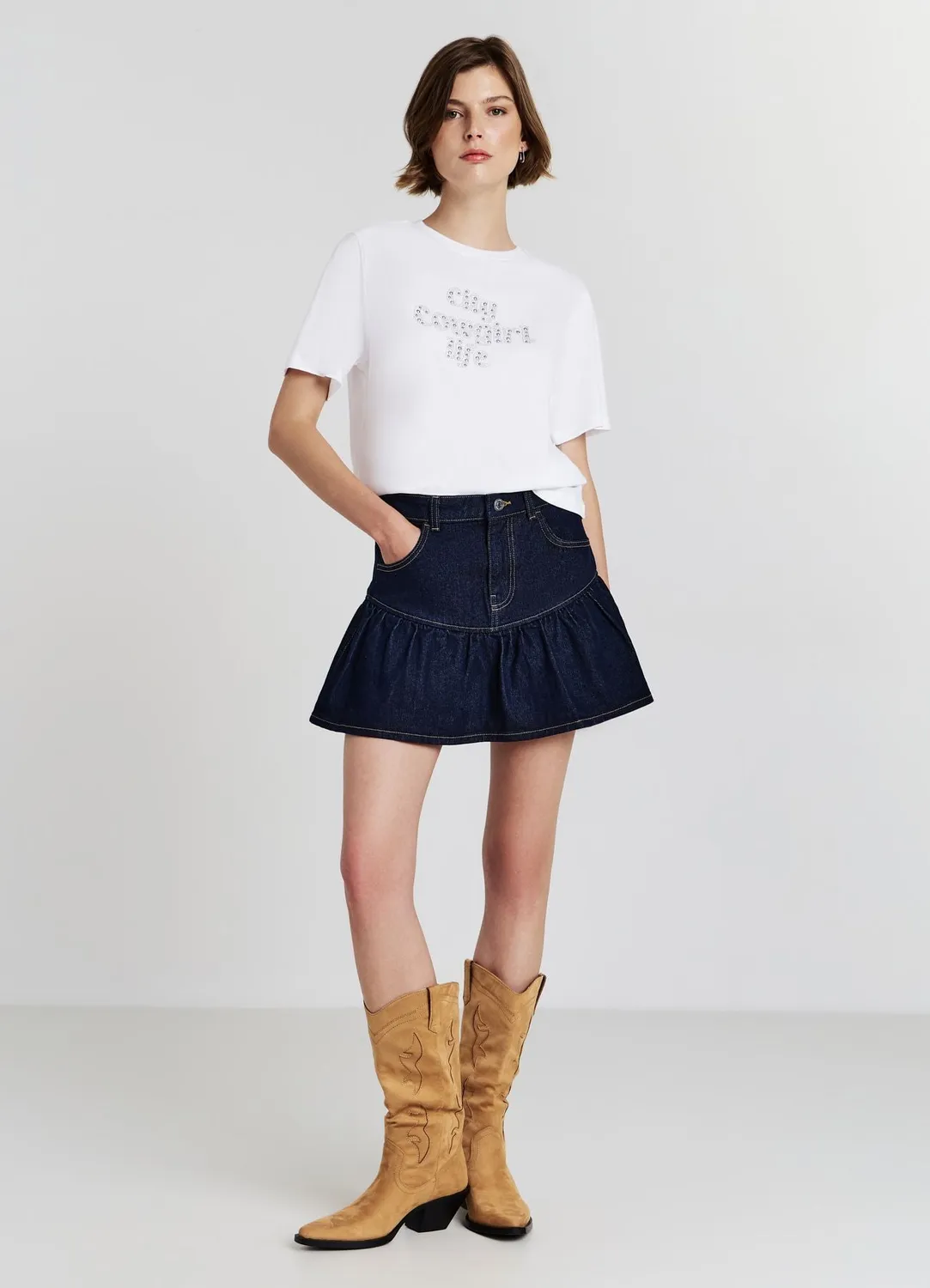 Calliope T-shirt scritta strass femme coton