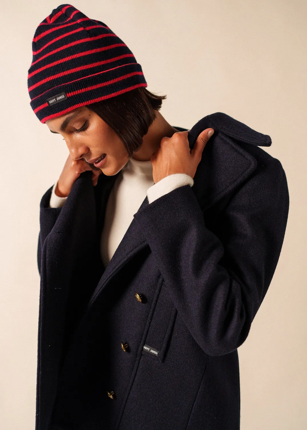 Saint James Cartier bonnet marin navy tulipe