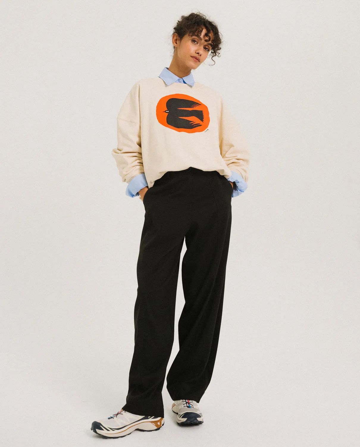 TINSELS EDWIN NOIR pantalon gabardine barrel