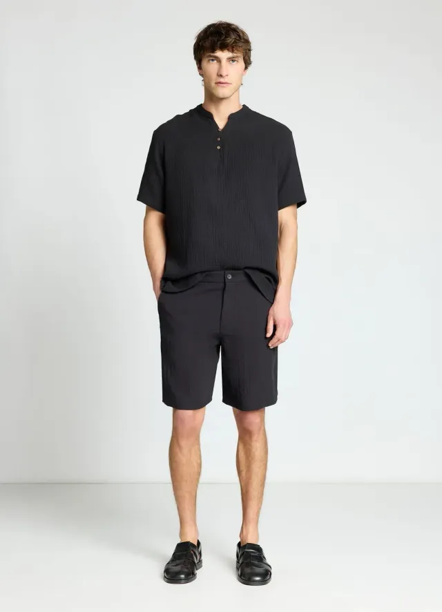 Calliope chemise homme col coréen manches courtes