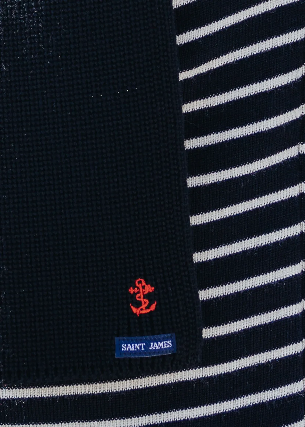Saint James Emerillon écharpe navy laine broderie ancre
