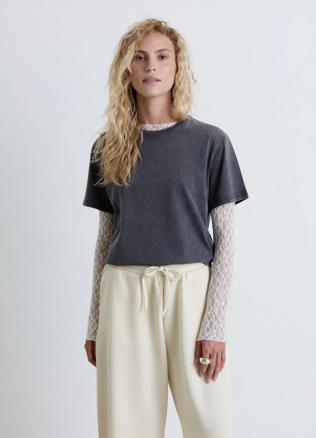 Calliope t-shirt femme délavé col rond