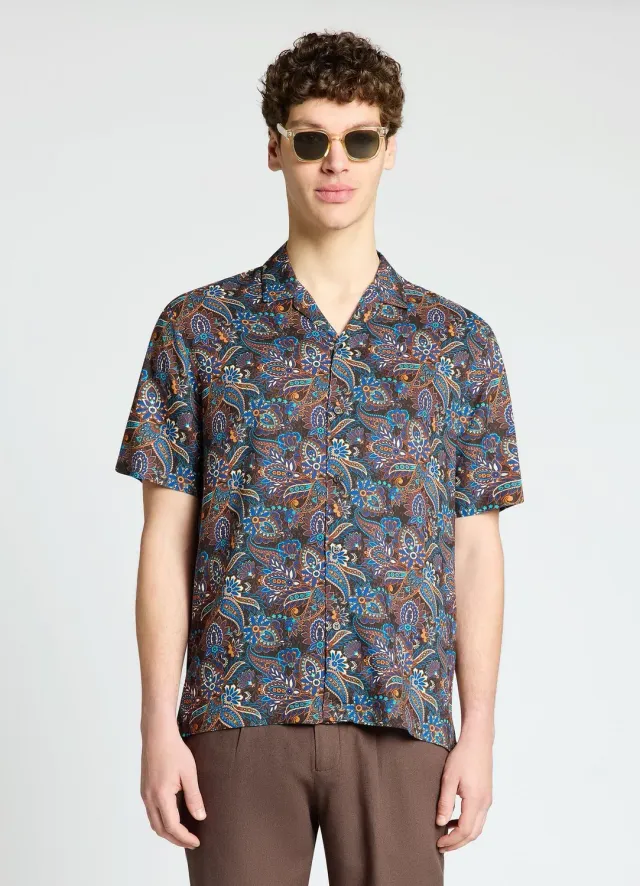 Calliope chemise bowling homme manches courtes paisley