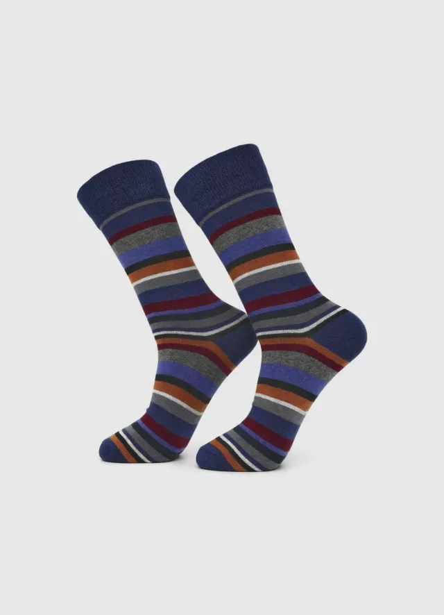 Calliope rayées chaussettes homme multicolore casual