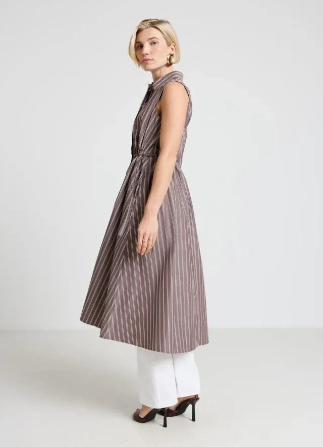 Calliope robe chemisier longue à rayures femme