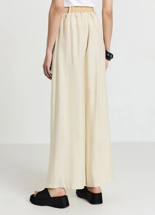 Calliope Pantalon palazzo femme large ceinture