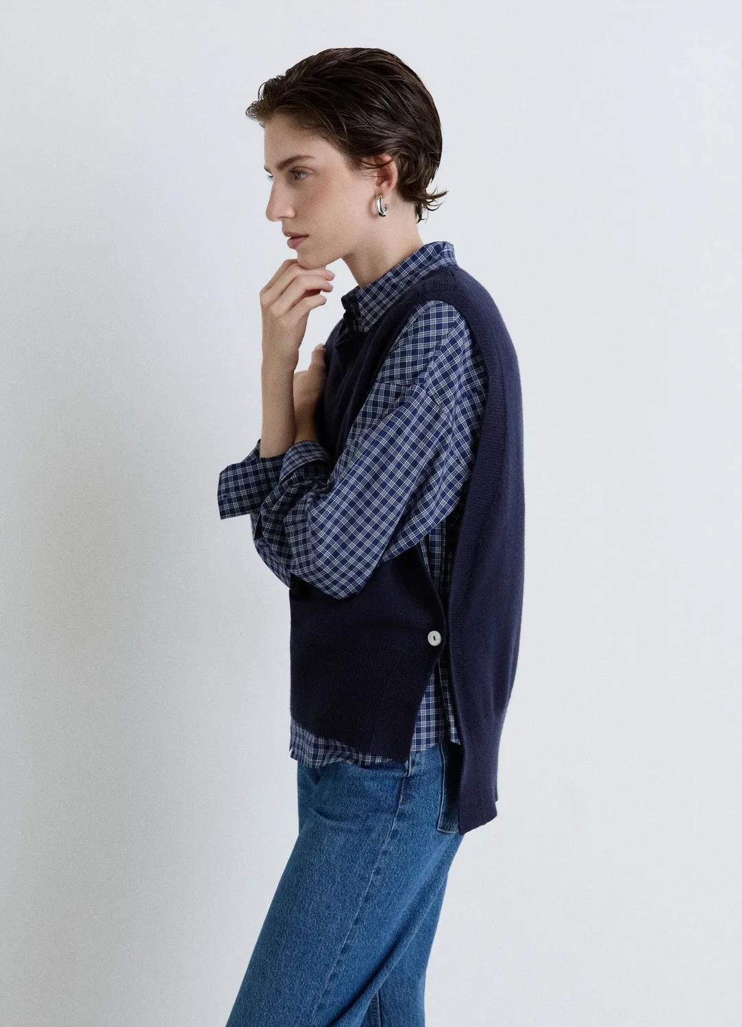 Calliope gilet maille femme sans manches boutons