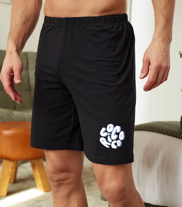 Cocorico Nuage short pyjama homme noir coton