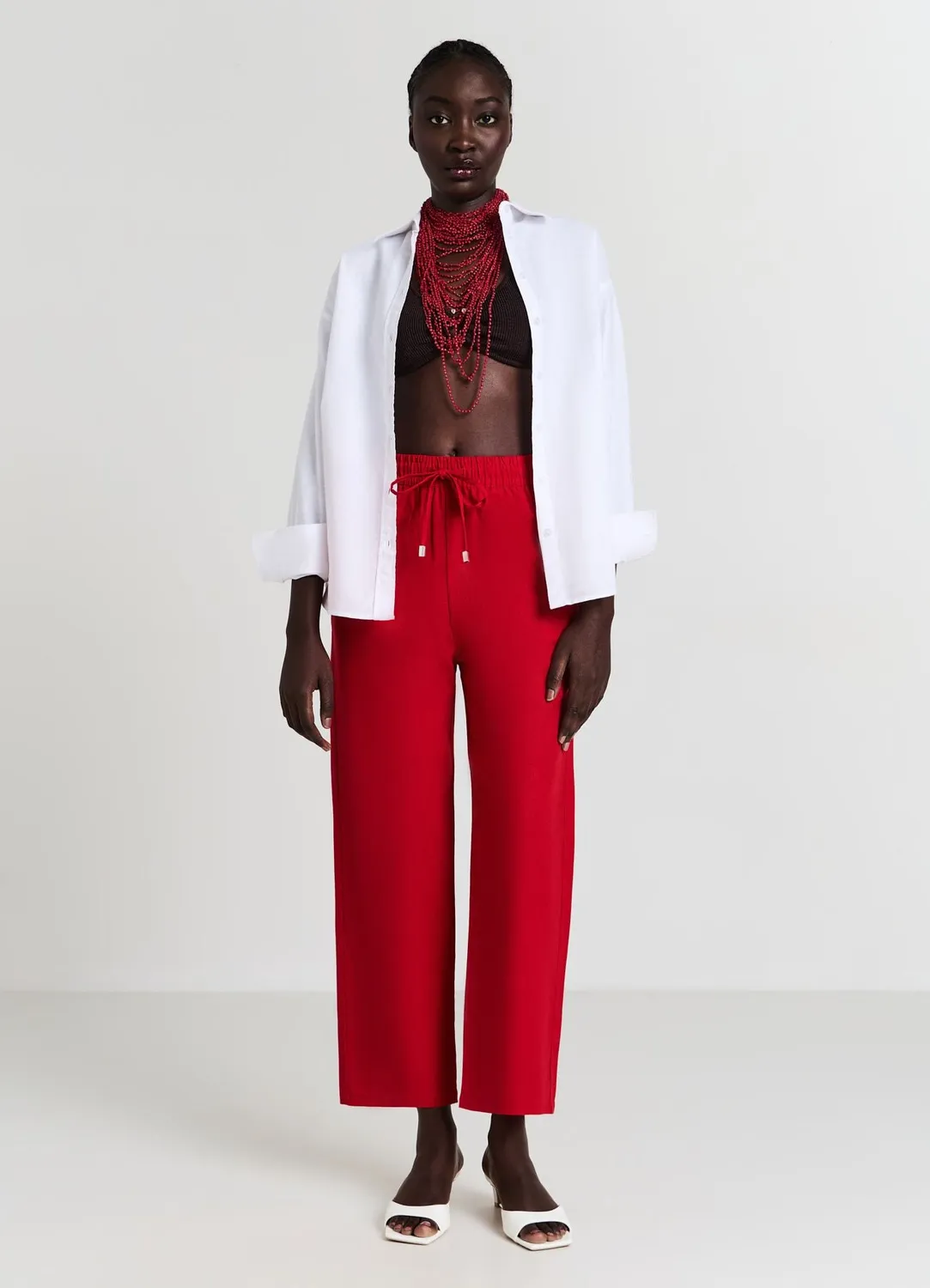 Calliope jogger femme lin uni à cordon