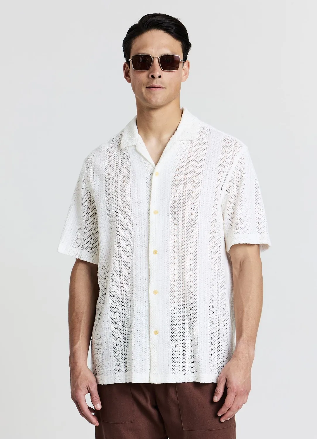 Calliope Chemise Crochet Courte Homme Coton