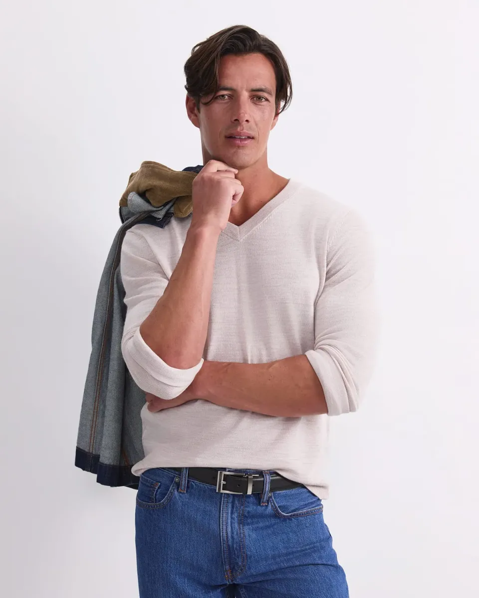 Sportscraft Merino pull homme col V laine mérinos