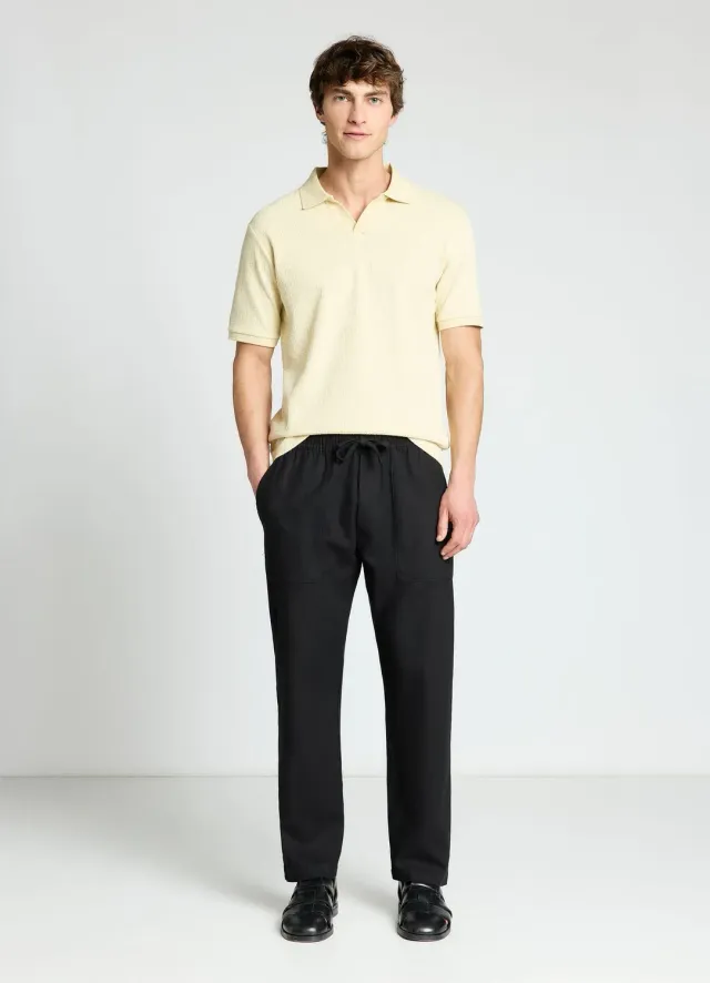 Calliope polo homme uni texture sans boutons