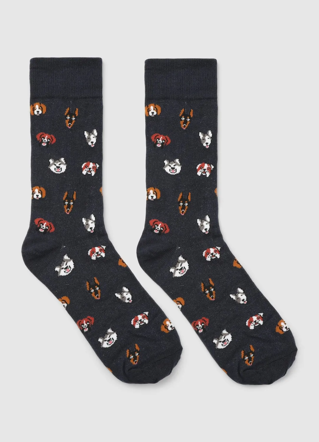 Calliope chaussettes homme chiens mi-mollet coton