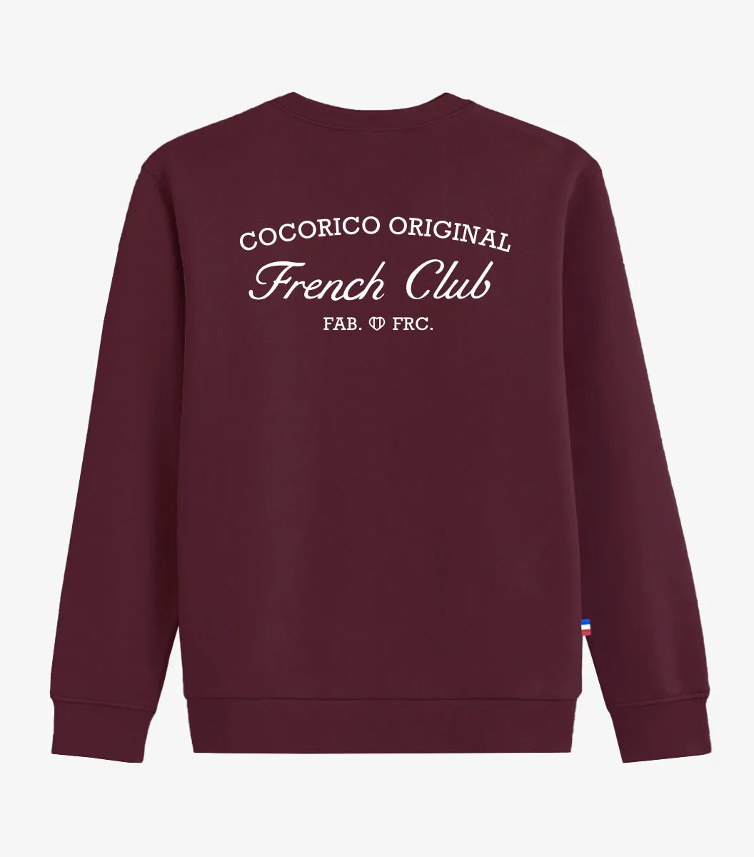 Cocorico French Club sweat homme bordeaux coton