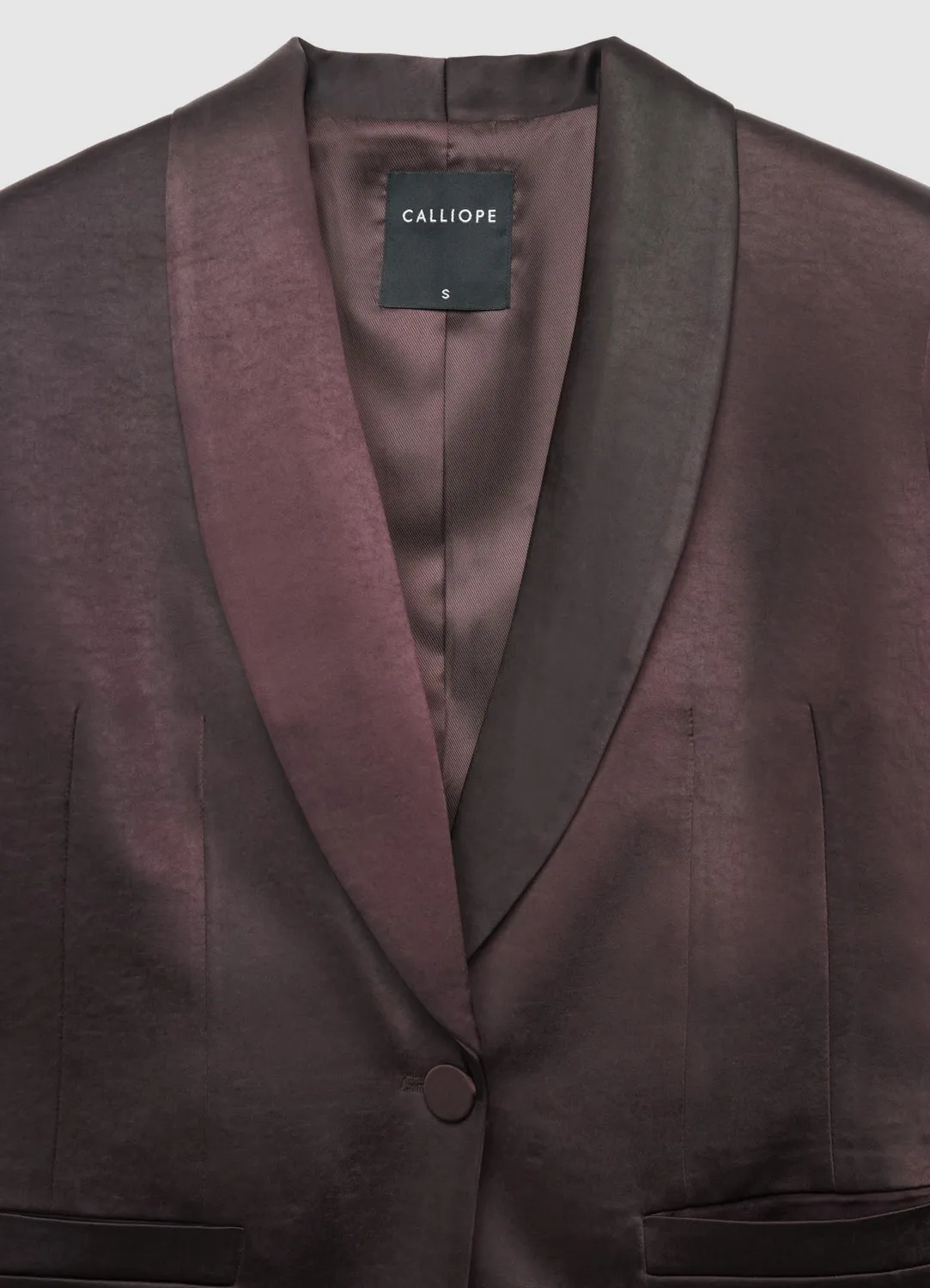 Calliope veste satinée femme un bouton poches