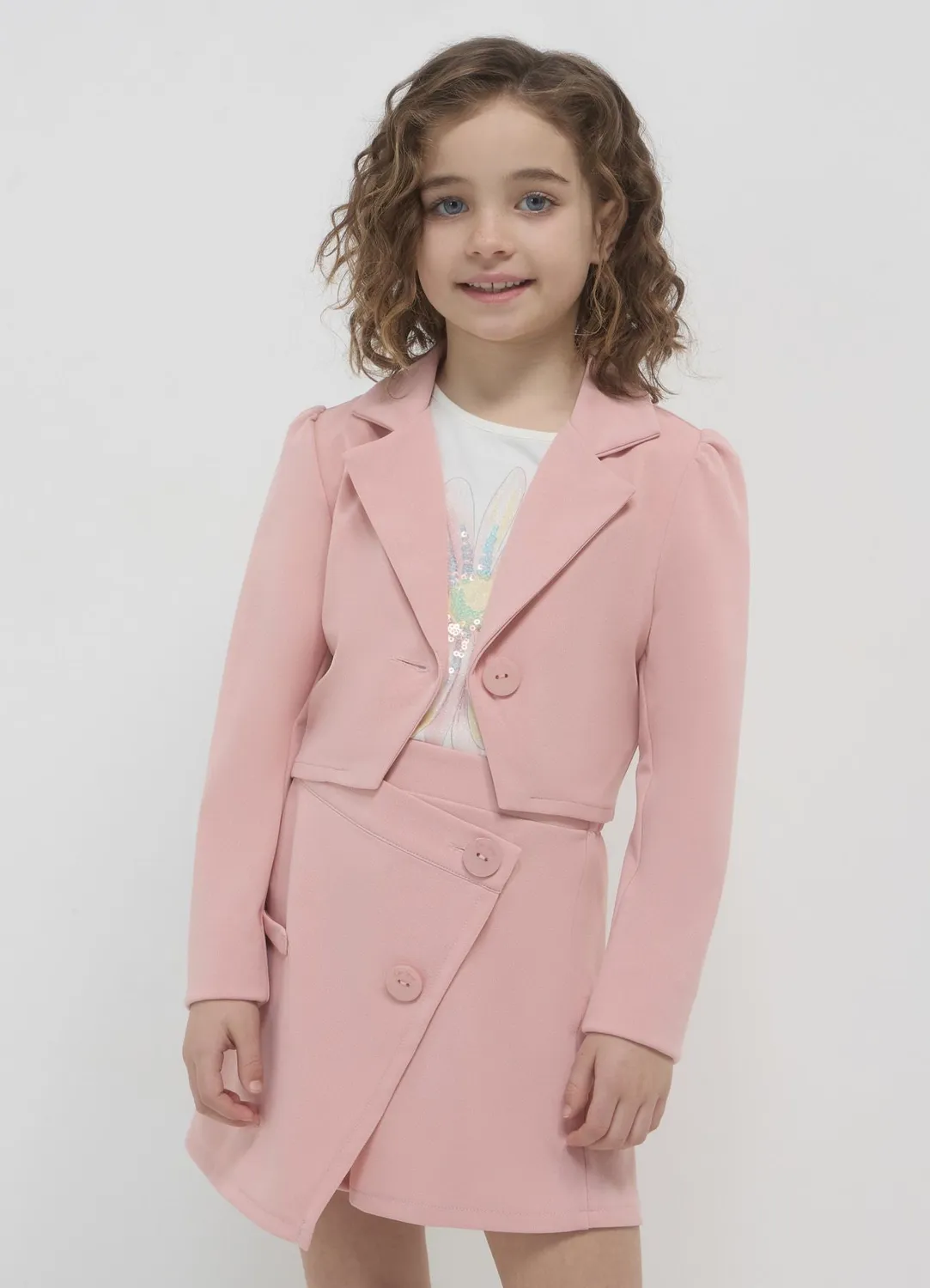 Calliope veste crop unie fille coupe courte