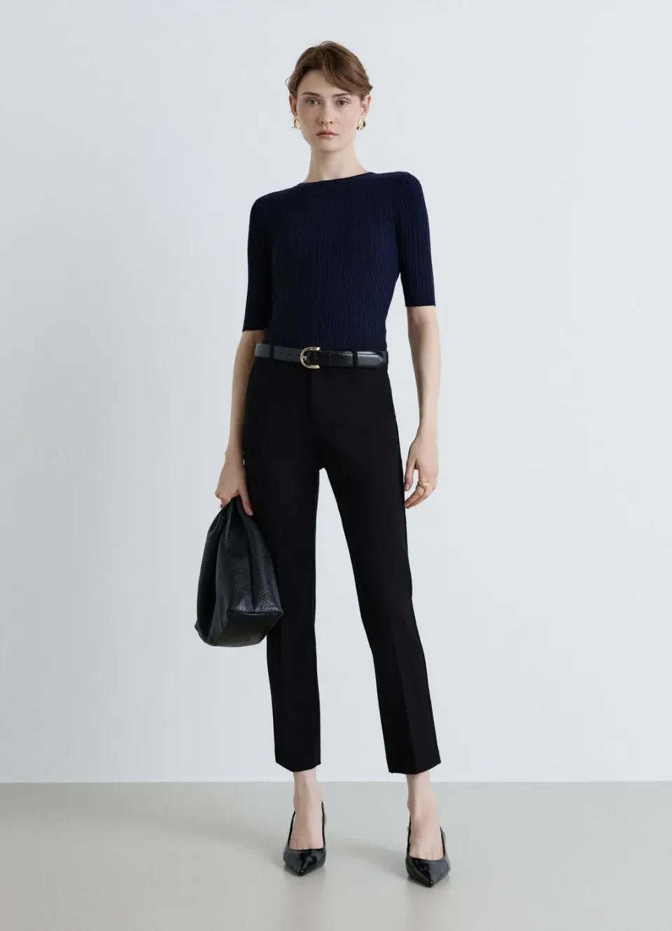 Calliope t-shirt côtelé col rond femme