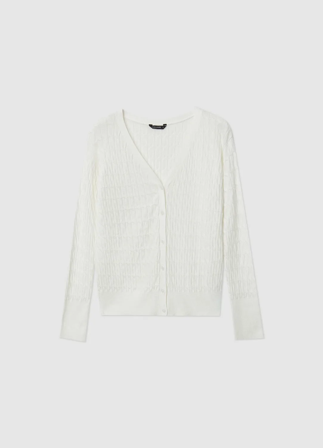 Calliope cardigan gilet maille torsades femme col V