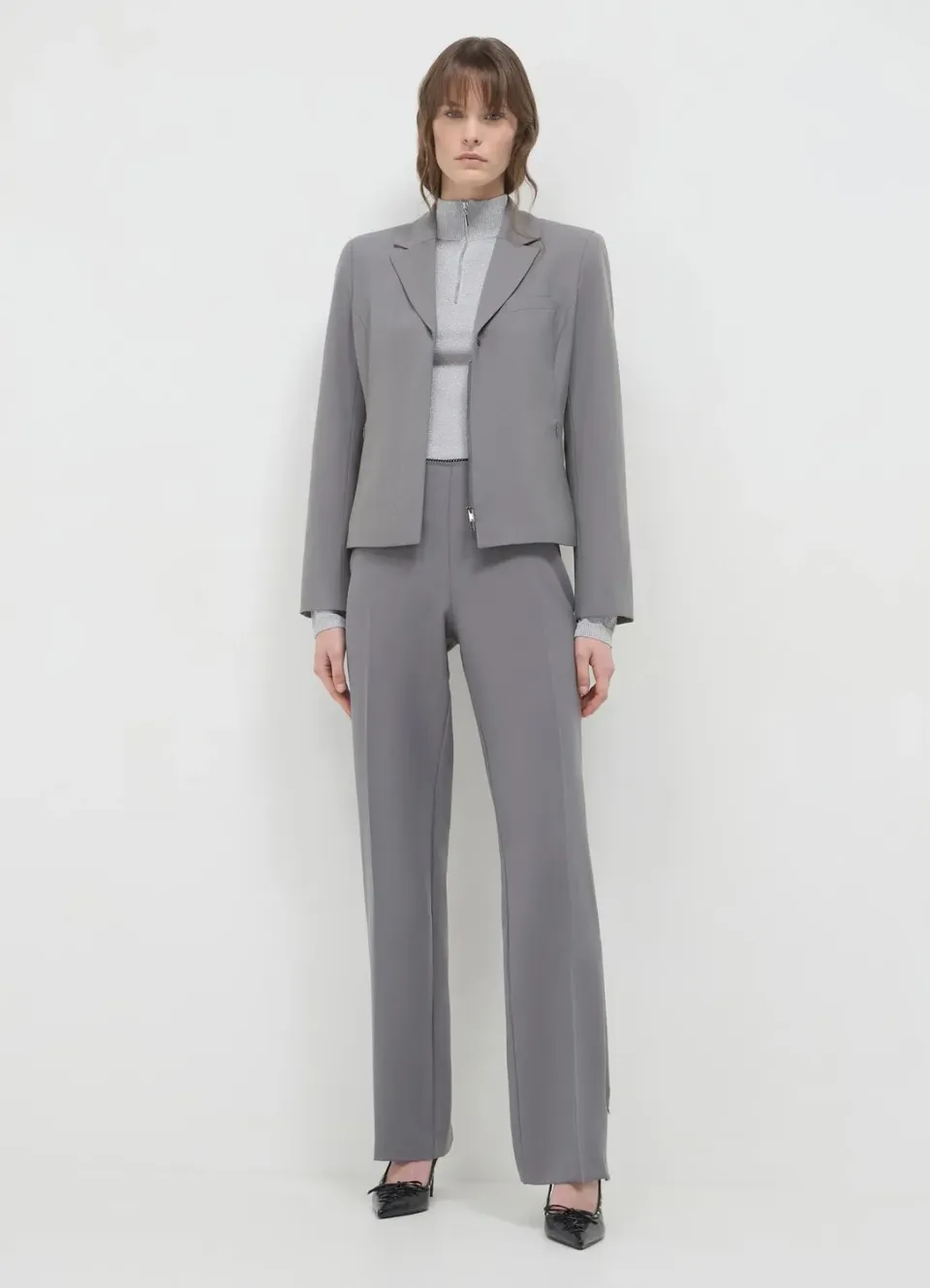 Calliope pantalon slim dentelle femme zip latéral
